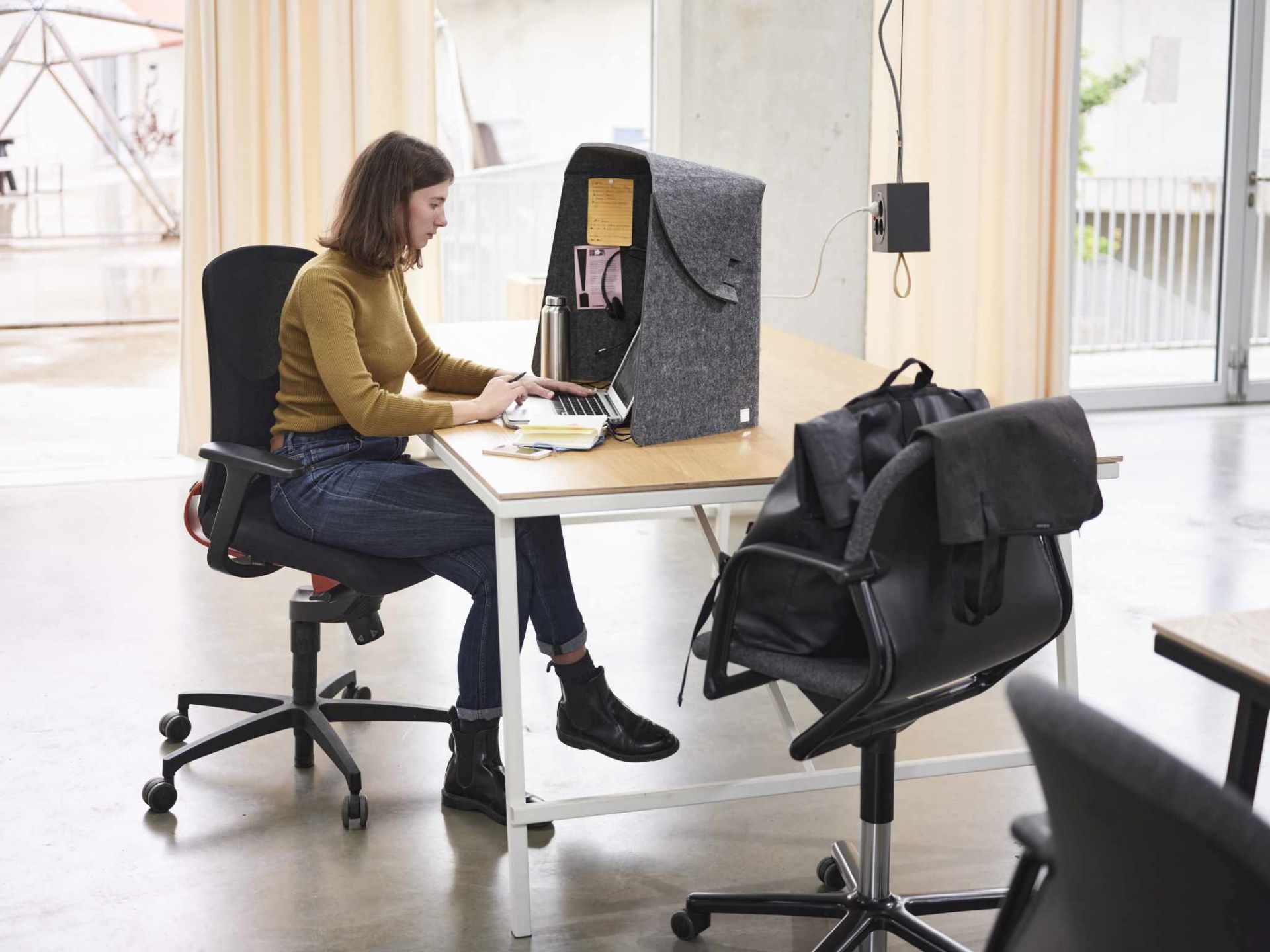 Fold up office desk sales and chair
